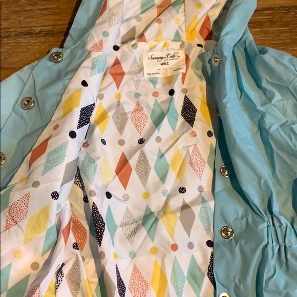 Lightweight rain jacket. Powder blue - Picture 3 of 4